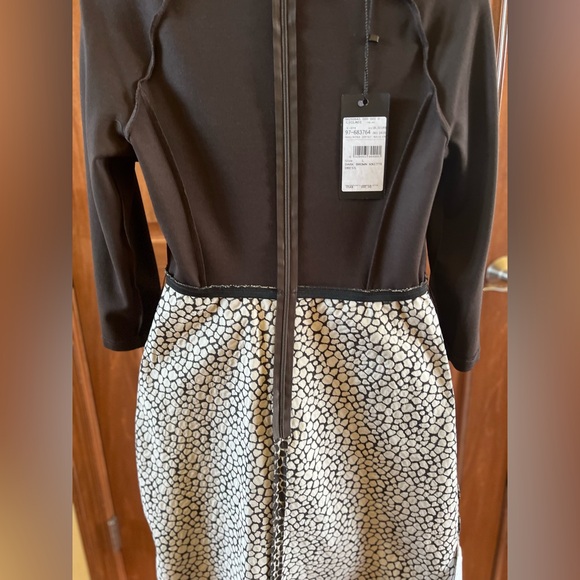 Weekend Max Mara Dress with Cropped Sleeves Brown Leopard Size L - Picture 9 of 16
